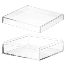 4.33" x 4.33" x 1.57" Acrylic Box with Lid Clear Acrylic Display Boxes