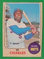 1968 Topps Ed Charles High #563 New York Mets VGEX Miscut Light Wear Great Color