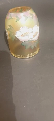 Vintage Fenton  Iridescent Fairy Lamp Top Multi Color Iridescent Artist Singed