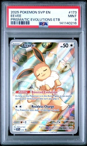 2025 POKEMON PRISMATIC EVOLUTIONS ELITE TRAINER BOX PROMO #173 EEVEE PSA 9