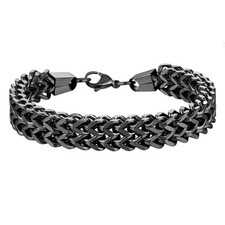 Bracelet Double row Single row Couple Stainless Steel Titanium Hip Hop Front and
