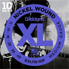 D'Addario EXL115 Electric Guitar Strings 10-PACK