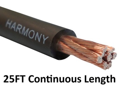 Harmony Audio 4 Gauge 4GA Car Stereo Matte Black Power Cable Amp Wire - 25 FT