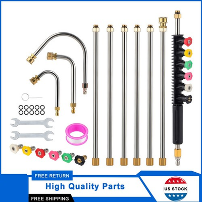 #ad #ad Pressure Washer Extension Wand 9.5 ft Long Curved Rod Kit Brass and Steel Build $30.99