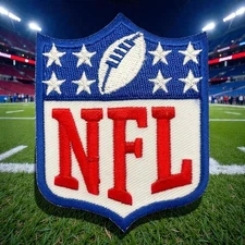 NFL Shield Logo 3x2.25” Iron On Embroidered Patch Badge Collectible Applique