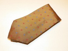 PAUL FREDRICK  GEOMETRIC/BROWN  men's tie 100 Silk Made in USA