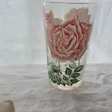 Rose Peanut Butter Glass Drinking Tumbler Kitchen