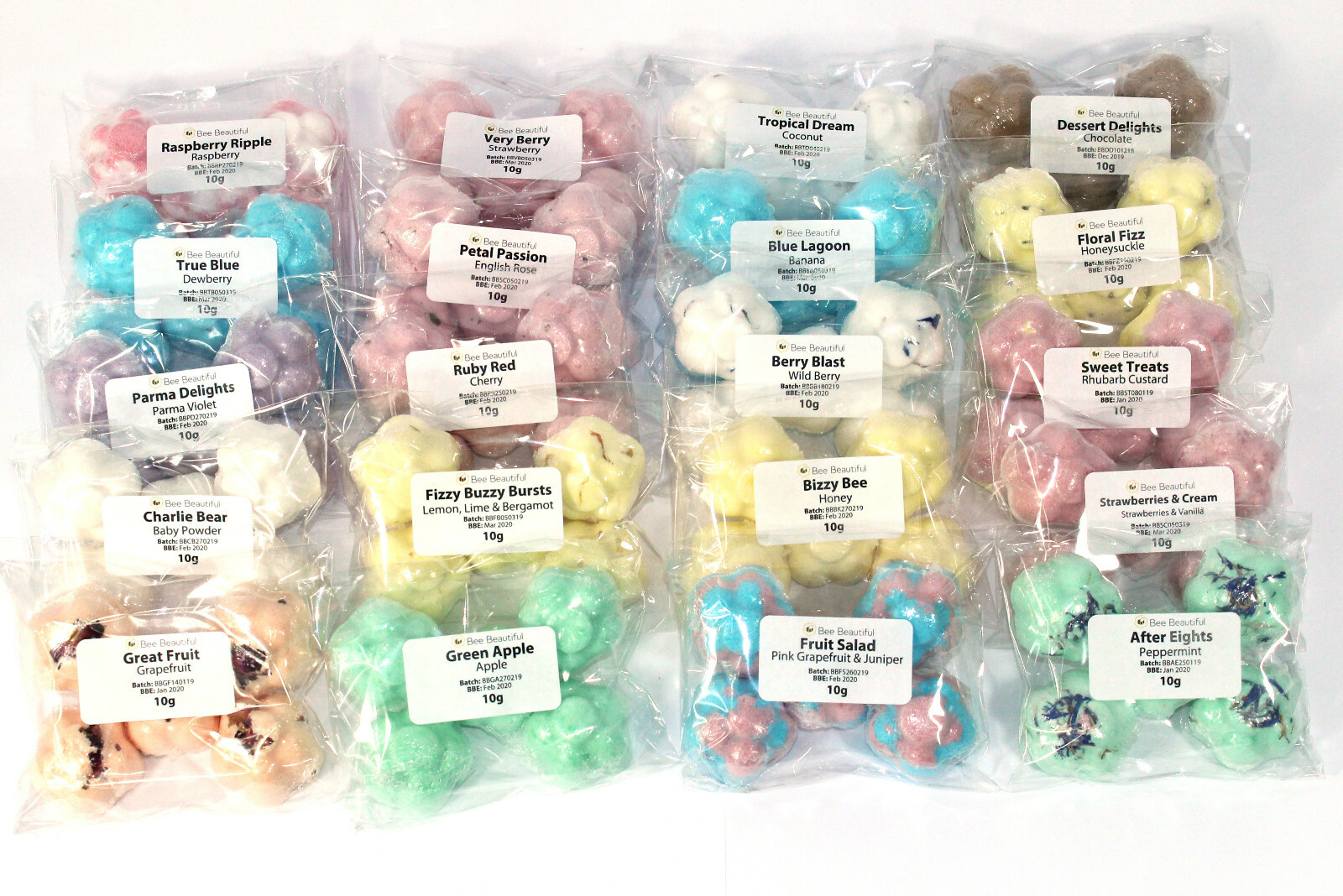 Bath Bombs 100 x Mini Flower 10g Mix Scents Handmade by Bee Beautiful