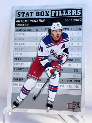 Artemi Panarin 2023-24 Upper Deck Series 1 Stat Box Fillers #SB-22 Rangers