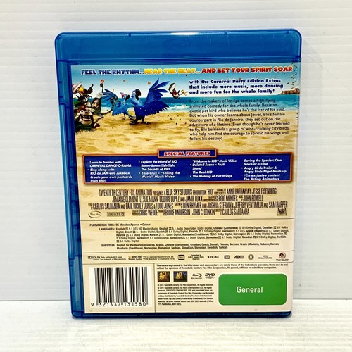 Rio (2011) - Blu-ray, Region B - Tested & Working - Free Postage - Picture 2 of 4
