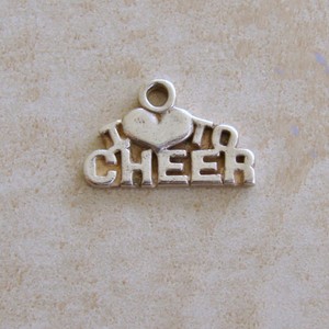 I-Love-To-Cheer-Heart-Bracelet-Charm-Vintage-Sterling-Silver-Cheer-Leading