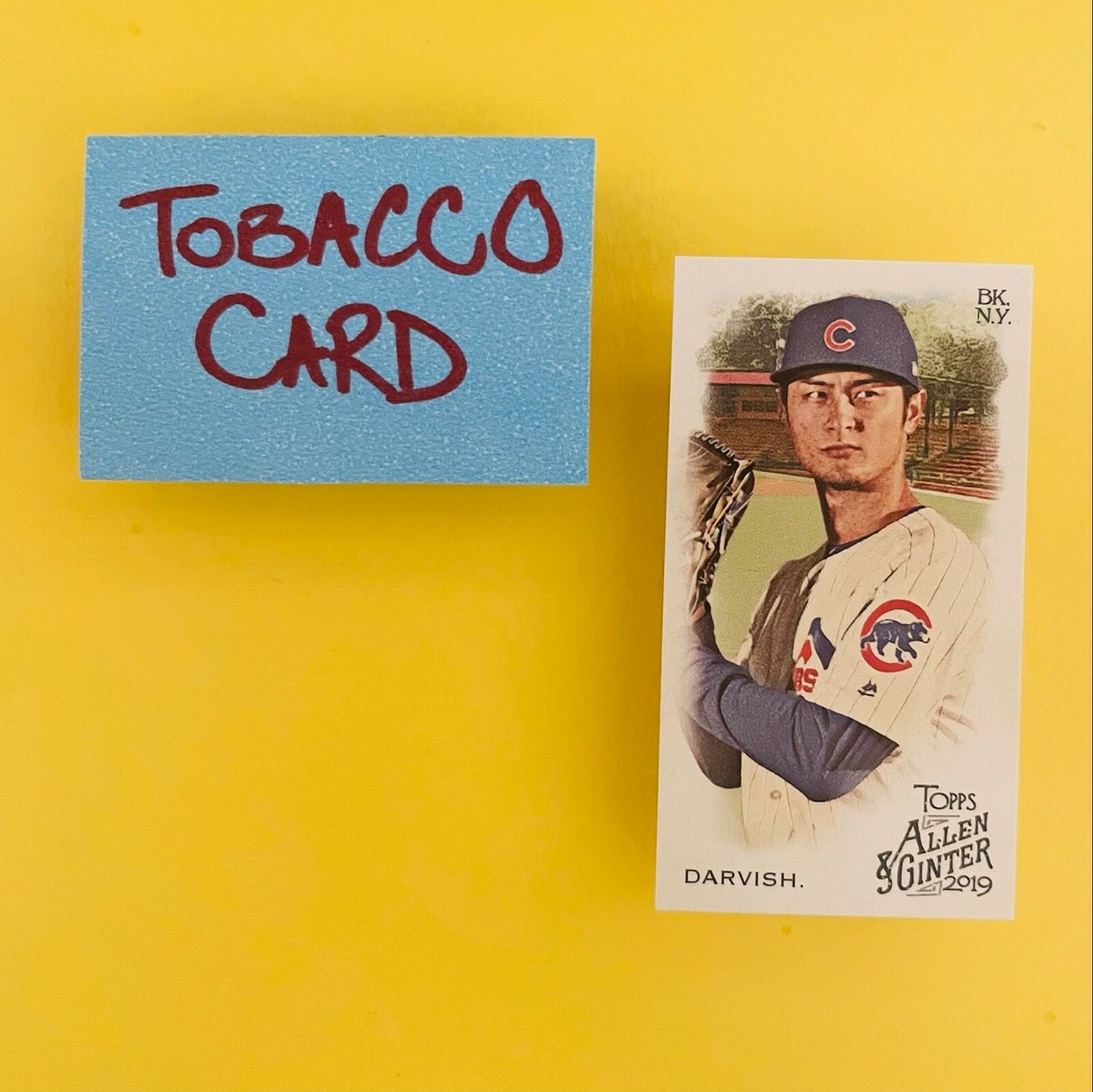 allen & ginter tobacco cards 1889 N24 Types of all Nations - U Pick Handmade Virginia Brights unopened cigarette pack containing a 1887 N28 R.L Caruthers Allen and Ginters baseball card Storage and Protection of Allen
