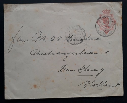 RARE 1930 Netherlands Indies 12 1/2c Stamped Cover canc Bandoeng - 第 1/3 張圖片