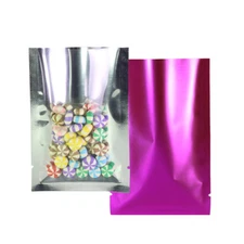 100x Gloss Clear Matte Rose Pink Metallic Foil Open Fill Bags 7x10cm 2.75x4in