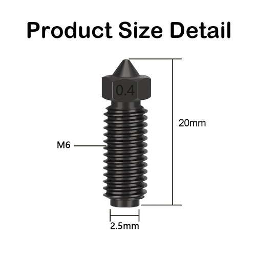 2/3/5 szt. 0,4/0,6/0,8 mm Dysza ze stali hartowanej do Anycubic Kobra 3 / Kobra 3 Combo - Zdjęcie 5 z 9