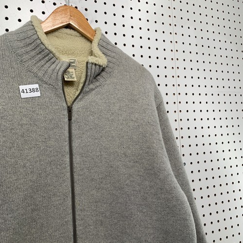 LL Bean Wool Jacket Mens XL Gray Heavyweight Sherpa Lined Pocket 25x28 - Picture 7 of 18