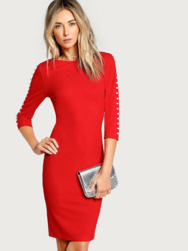 Vestido en rojo y con perlas talla S | eBay Vestido en rojo y con perlas talla S | eBay