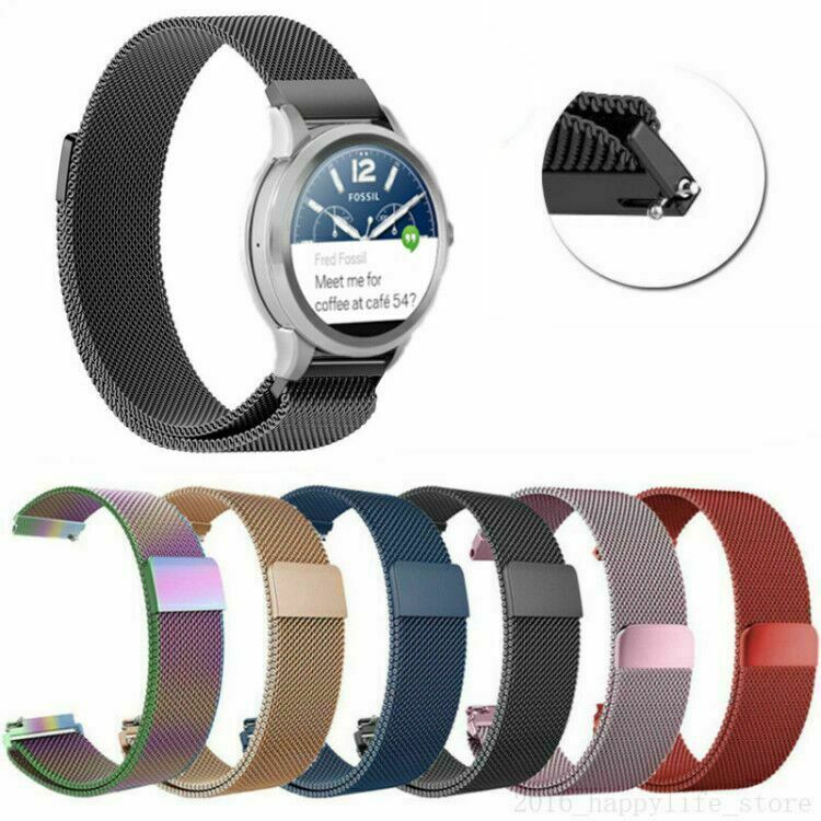 18/20/22mm For Fossil Q Smart Watch Band Strap Magnetic Milanese