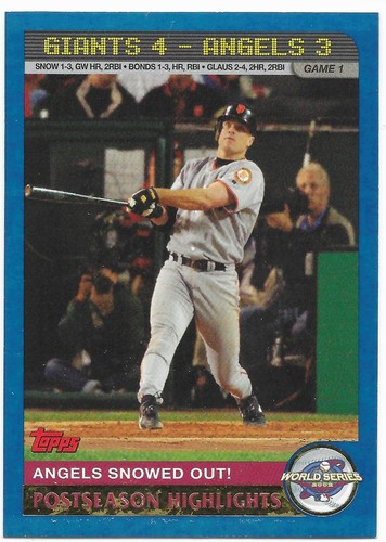 GIANTS vs ANGELS Postseason Highlights #354 TOPPS 2003 MLB Baseball Card