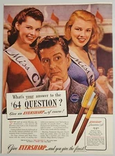 1946 Print Ad Eversharp Fountain Pens & Pencils Beauty Contest Judge & Ladies