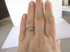 Art Deco 14K White Gold 11 Diamond Cluster Halo Engagement Ring Size 8.5 — photo 4