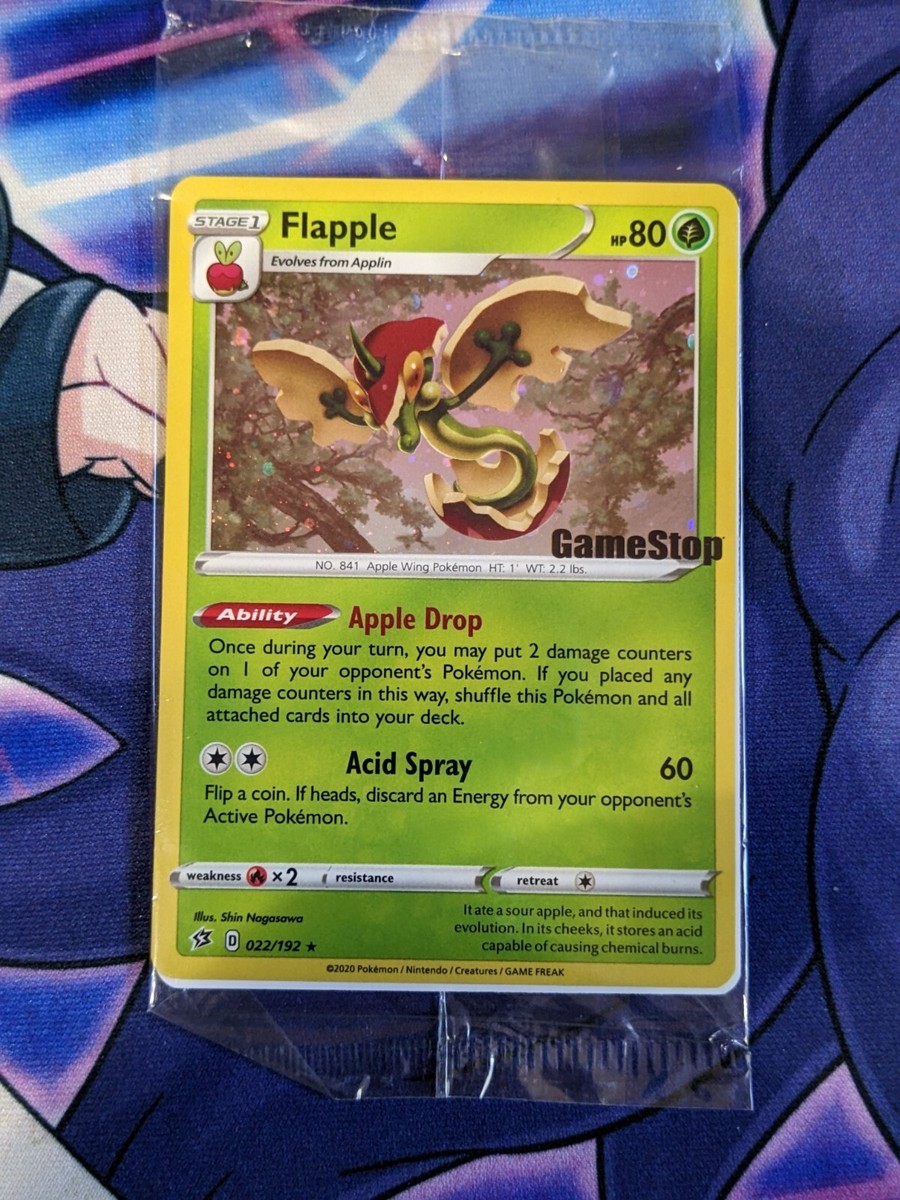 Pokemon Flapple Gamestop Promo Card 022/192 Exclusive Holo Sealed