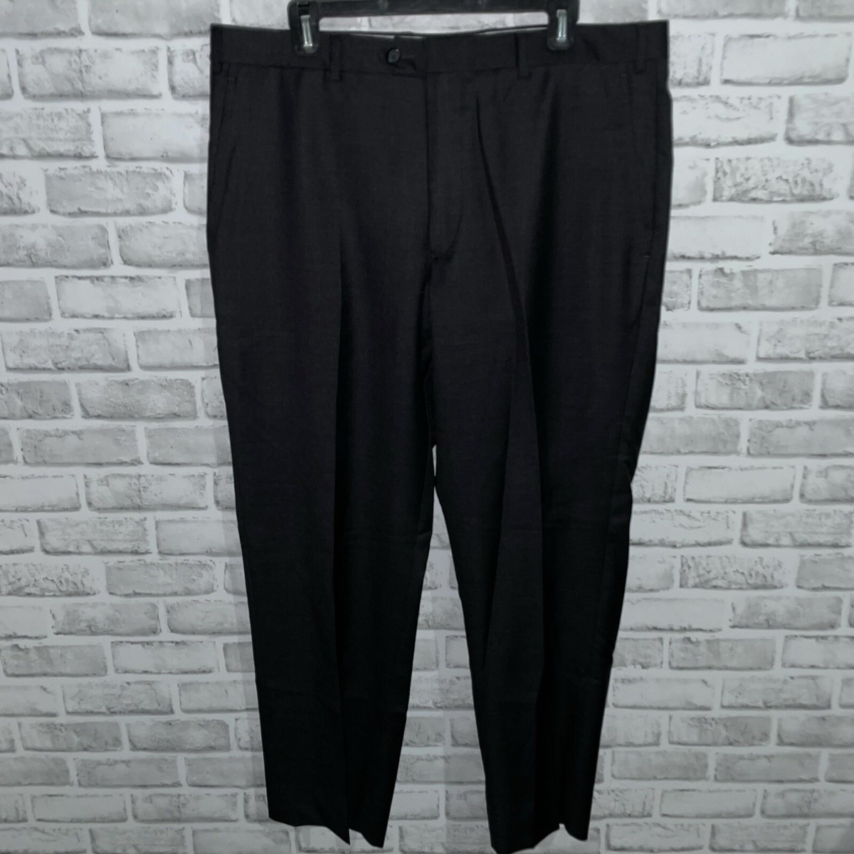 Santorelli Black Romeo 100% Virgin Wool Dress Pants Mens Size 38x28 | eBay