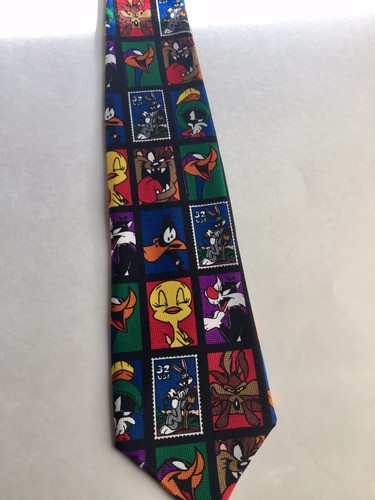 Looney Tunes Bugs Bunny US Post Office 1997 Stamp Collection Tie NEW 56” Short - Foto 2 di 7