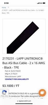 LAPP asi cable- 2170231 - LAPP UNITRONIC Bus ASi Bus Cable - 2 x 16 AWG