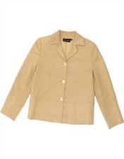 Luisa Spagnoli Womens 3 Button Blazer Jacket It 42 Medium Beige Polyester Mm21