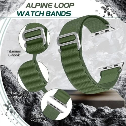 2x Nylon Alpine Loop Strap for Aple Watch Ultra Band Bracelet iwatch Ultra 7 8 6 - Photo 5 sur 18