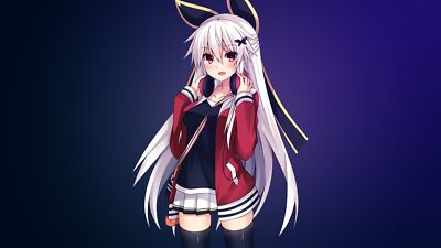 Anime girls thighhighs gradient simple background skirt Playmat Game Mat Desk