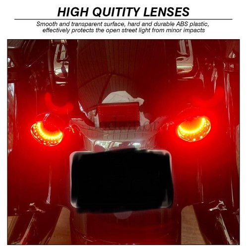 2pcs Amber Turn Signal Lens Covers w/Chrome Bezel Visor for Harley Sportster 883 - Picture 5 of 19