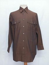 Vtg Givenchy Italy Made Brown Black Pinstripe Cotton Men's Casual Shirt L/S S