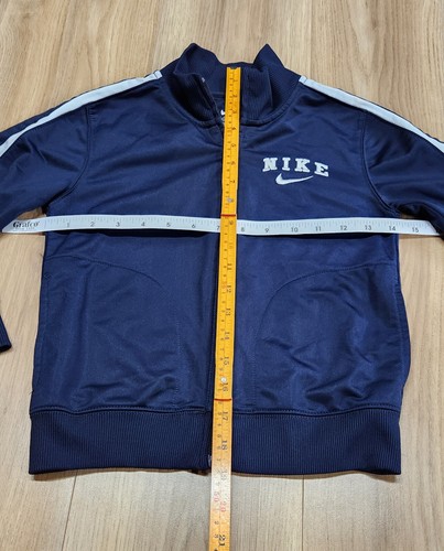 Nike Boys Sz 6 Track Jacket, Full Zipper, Long Sleeve, Dark Blue W/Embroidery - Picture 5 of 8
