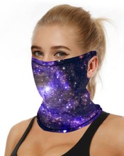 FACE COVER GAITER BALACLAVA - NEW unisex Purple Galaxy