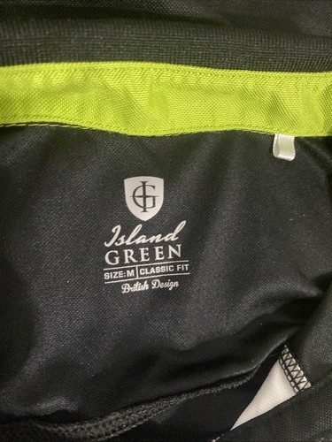 Island Green Golf Polo Shirt Black Green Size M vtd - 第 4/4 張圖片