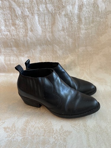 Ladies Born Half Boots Size 9 9M Euro 39 Black Leather Booties - Picture 9 of 9