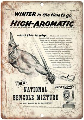#ad Benzole Mixture High Aromatic Gas Ad Reproduction Metal Sign A853 $23.76