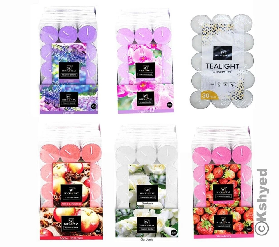 30 Pcs Scented & Unscented Tealight Candles Long Lasting Aromatherapy Candles - Image 2 of 4