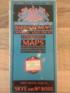 Bartholomews Vintage Half Inch Map of Skye And Wester WR Ross sheet number 54