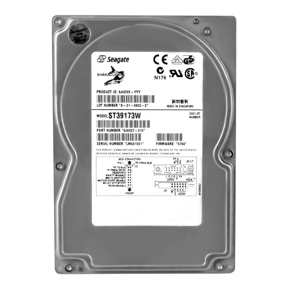 Hard Drive Seagate BARRACUDA 9LP ST39173W 9.1GB 7.2K SCSI Ultra Wide 3.5'' - Image 3 of 3
