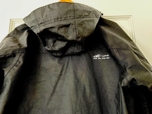 Gage Grundens Fishing adjustable hooded waterproof rain jacket men medium black - Picture 9 of 18