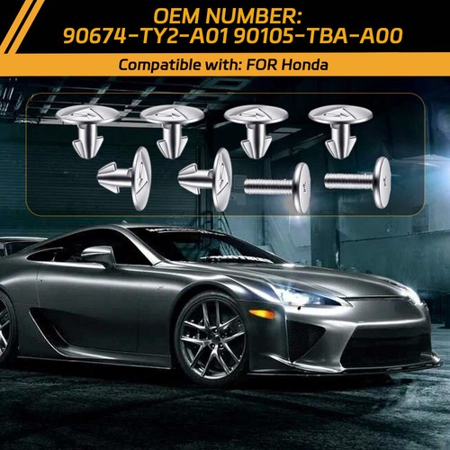 Juego de 8 tornillos de cubierta de acceso al motor para Honda Accord 90674-TY2-A01 90105-TBA-A00 - Imagen 3 de 8