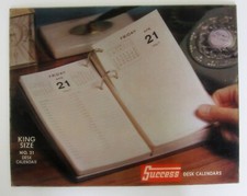 Success Desk Calendars with Phone 1960's VARI-VUE 14x16 Lenticular 3-D Picture