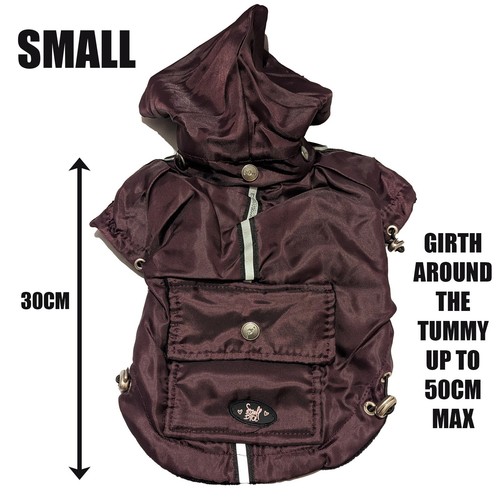 Dog Coat Puppy Pink Damson Duck Fleece Mac Ancol Small Bite Warm Duffel - Picture 3 of 28