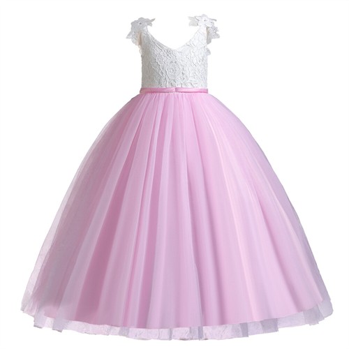 Formal Flower Girls Kids Princess Bridesmaid Wedding Long Dress Evening Gown New - Picture 18 of 53