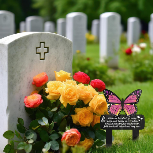 Memorial Stake Markers for Cemetery Grave Sympathy Acrylic Butterfly Plaque for - Picture 3 of 12