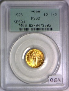 1926-Sesquicentennial-2-50-Gold-Commemorative-PCGS-MS-62-Old-Green-Holder