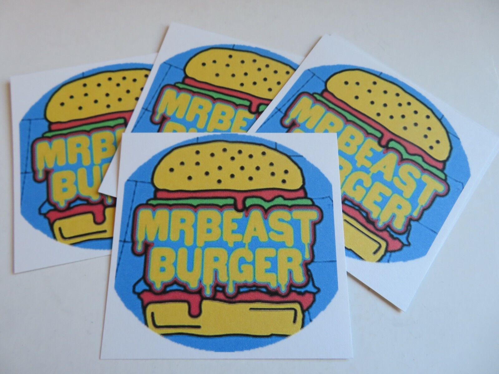 Mr. Beast Burger, Lot of 4 stickers, + Post Card ,American -Fast-Food  Restaurant